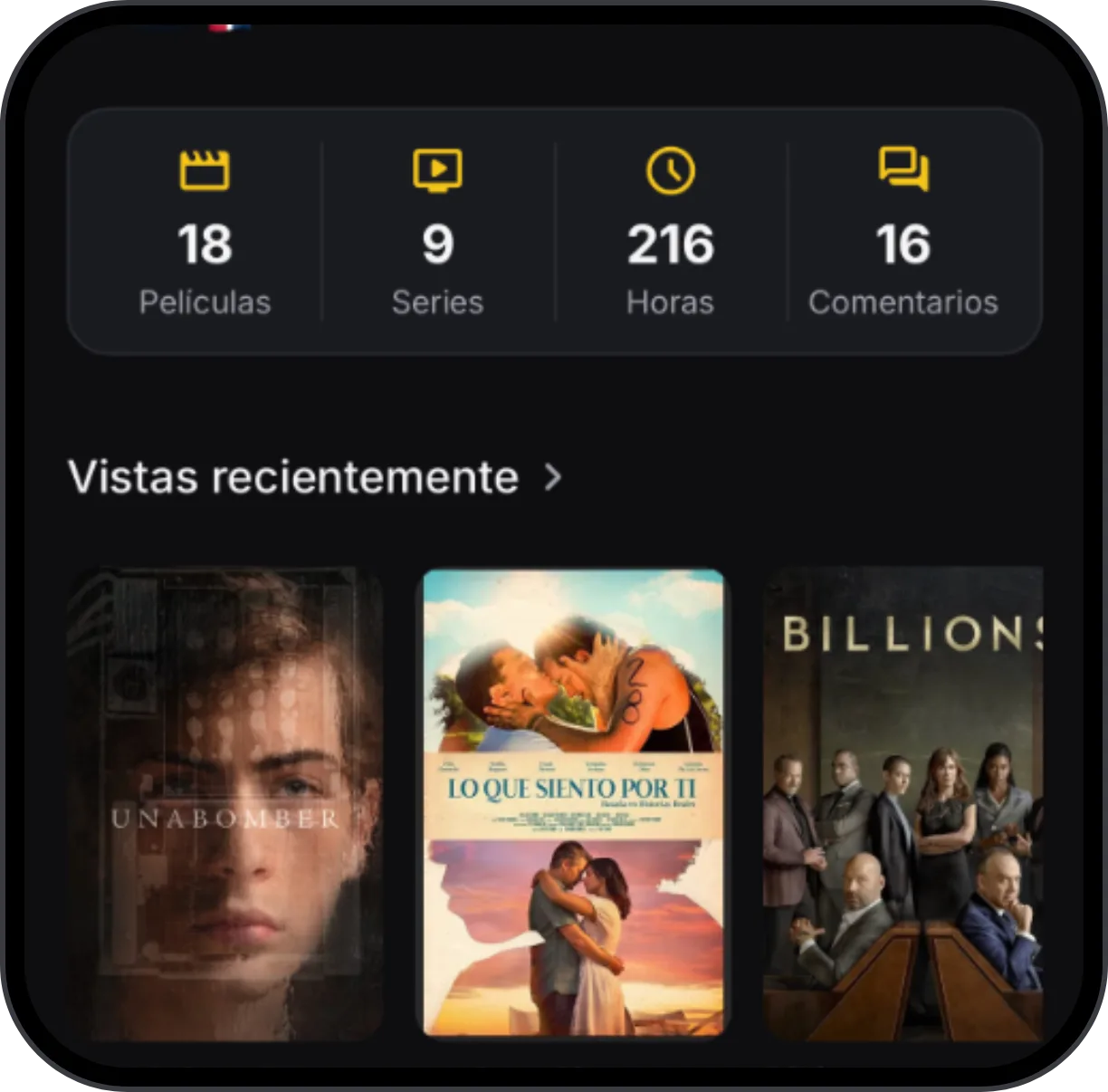 Estadísticas anuales de películas y series vistas
